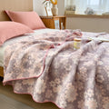 Floral Cotton Gauze Blanket, Lightweight Layer for Bed and Sofa - product view 1