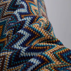Boho Zigzag Knit Throw Blanket with Fringe, 129.54 x 218.44 cm - product view 5