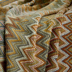 Boho Zigzag Knit Throw Blanket with Fringe, 129.54 x 218.44 cm - product view 8