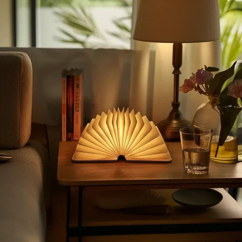 Folding Wooden Book LED Lamp