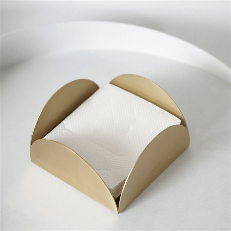 Gold Tone Stainless Steel Tissue Holder