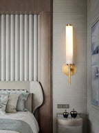 Alabaster Wall Sconce with Brass or Black Frame - view 17