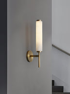 Alabaster Wall Sconce with Brass or Black Frame - view 18