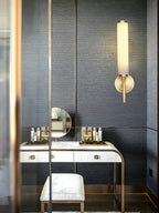 Alabaster Wall Sconce with Brass or Black Frame - view 22