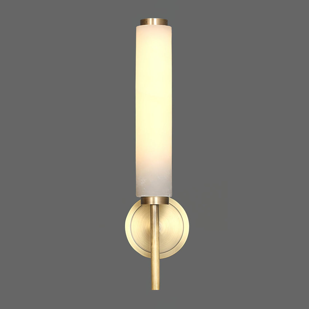 Alabaster Wall Sconce with Brass or Black Frame - view 25