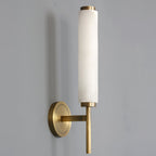 Alabaster Wall Sconce with Brass or Black Frame - view 26