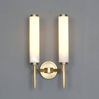 Alabaster Wall Sconce with Brass or Black Frame - view 27