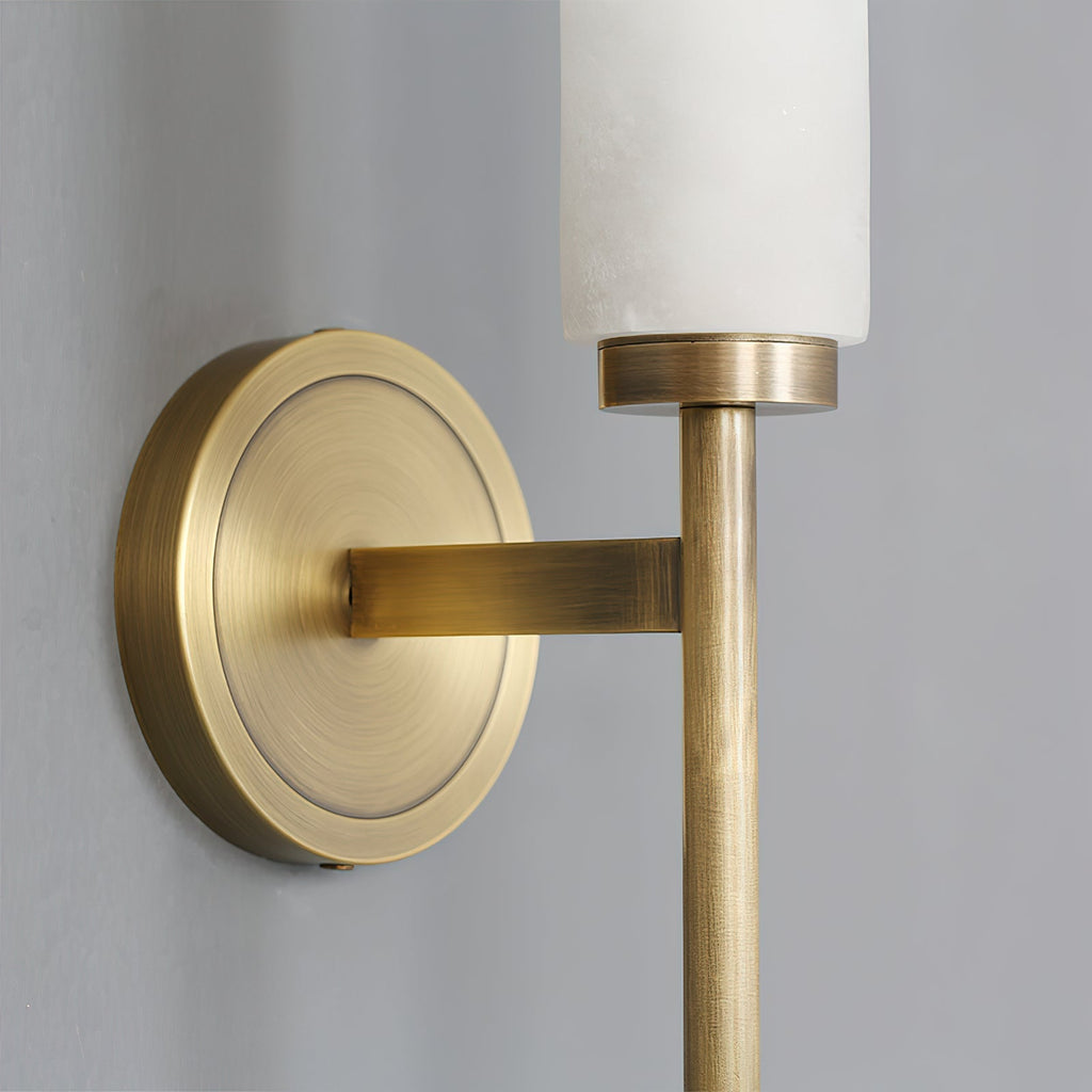 Alabaster Wall Sconce with Brass or Black Frame - view 28