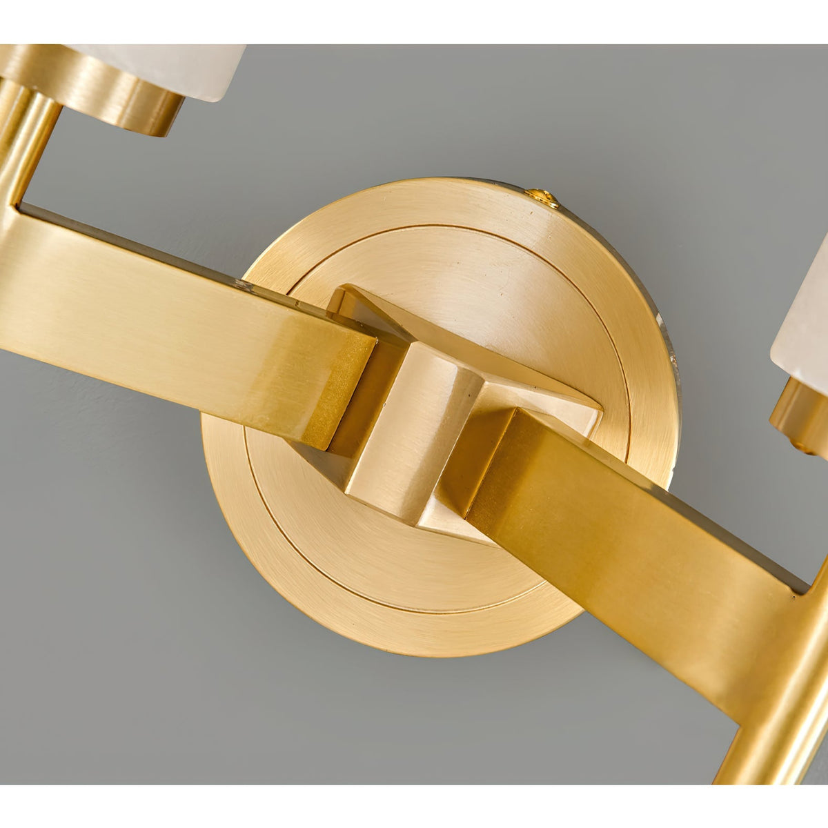 Alabaster Wall Sconce with Brass or Black Frame - view 9