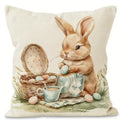 Easter Bunny Cushion Covers, Set of 4 Pastel Designs - product view 1