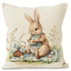 Easter Bunny Cushion Covers, Set of 4 Pastel Designs - product view 2