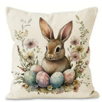 Easter Bunny Cushion Covers, Set of 4 Pastel Designs - product view 3