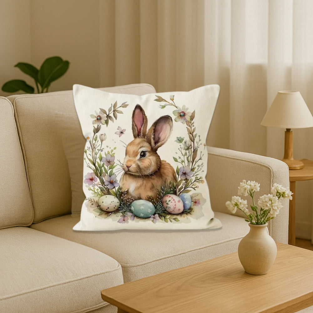 Easter Bunny Cushion Covers, Set of 4 Pastel Designs - product view 5