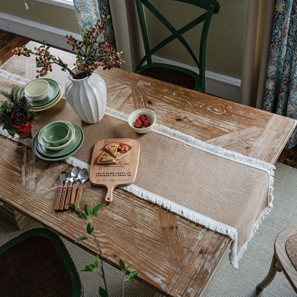 Natural Jute Table Runner with Decorative Edge – image 7