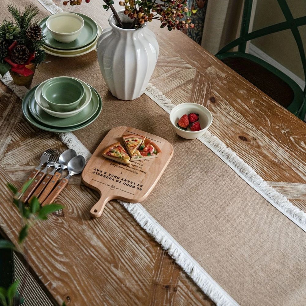 Natural Jute Table Runner with Decorative Edge – image 2