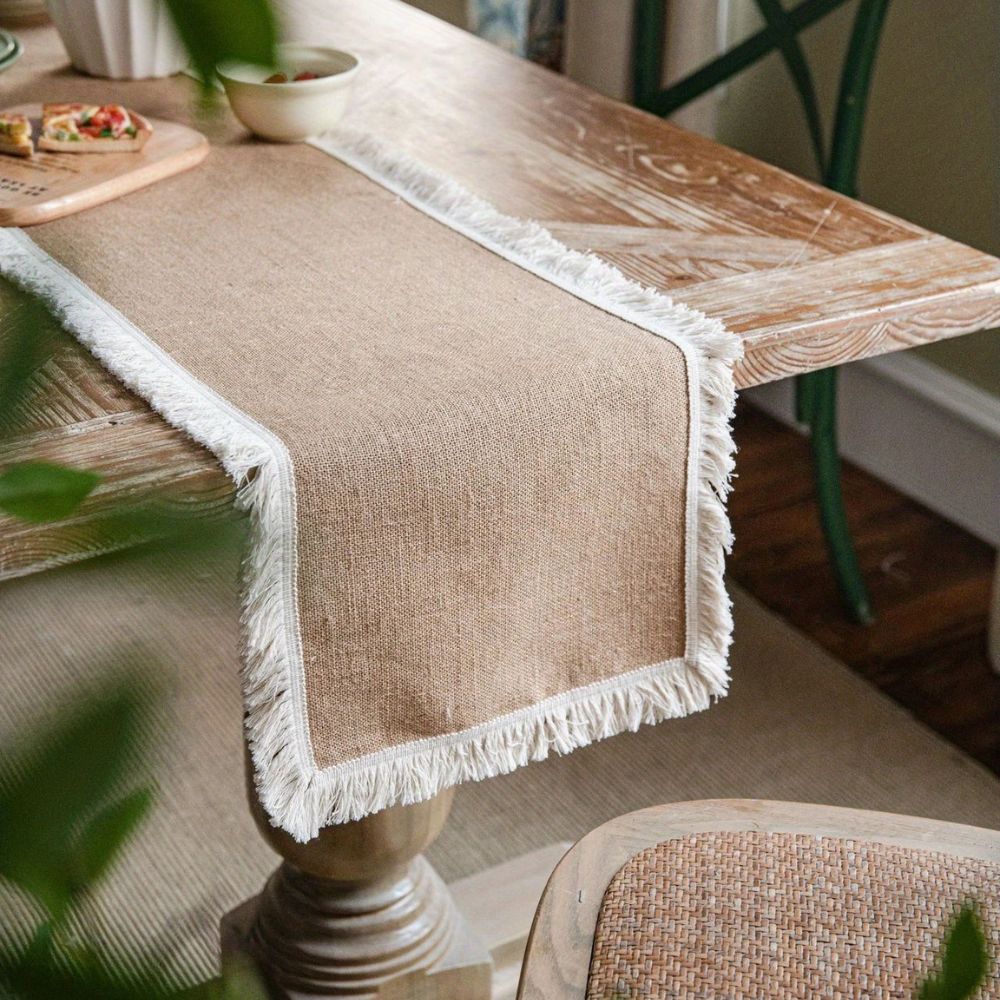 Natural Jute Table Runner with Decorative Edge – image 12