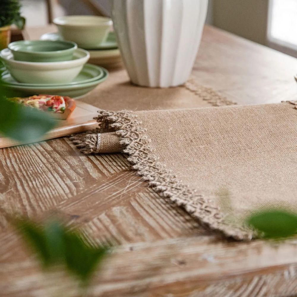 Natural Jute Table Runner with Decorative Edge – image 6
