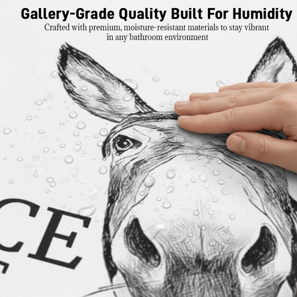 Humorous Donkey Bathroom Canvas Print, Farmhouse Wall Art — product view 5