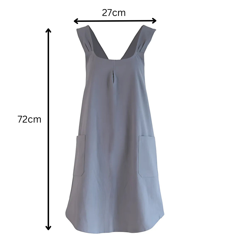Japanese Cross-Back Apron — Grey