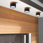 Wood-Effect LED Button Ceiling Light - view 9