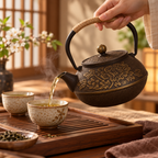 Cast Iron Teapot Japanese Tea Pot Floral Design