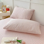Checkered Microfibre Pillowcases with Closure, Set of 2 - product view 4