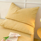 Checkered Microfibre Pillowcases with Closure, Set of 2 - product view 2