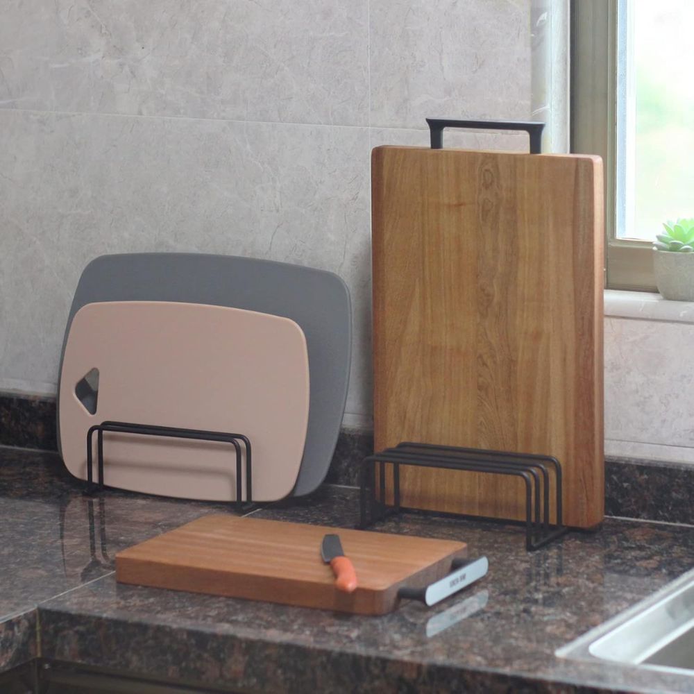 Steel Chopping Board Rack, Kitchen Worktop Organiser - product view 2