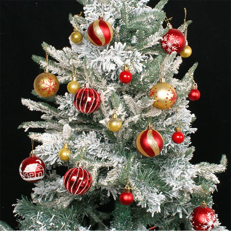 Christmas Tree Ornament Set, Shatterproof Plastic Baubles - product view 2