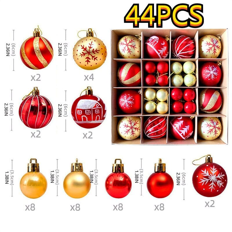Christmas Tree Ornament Set, Shatterproof Plastic Baubles - product view 11