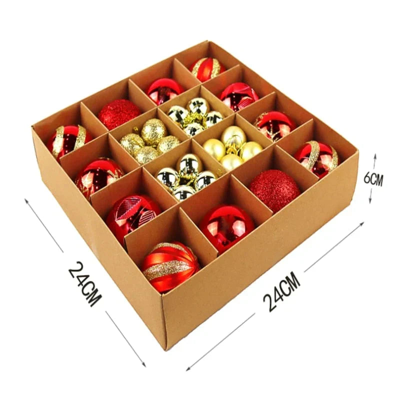 Christmas Tree Ornament Set, Shatterproof Plastic Baubles - product view 13