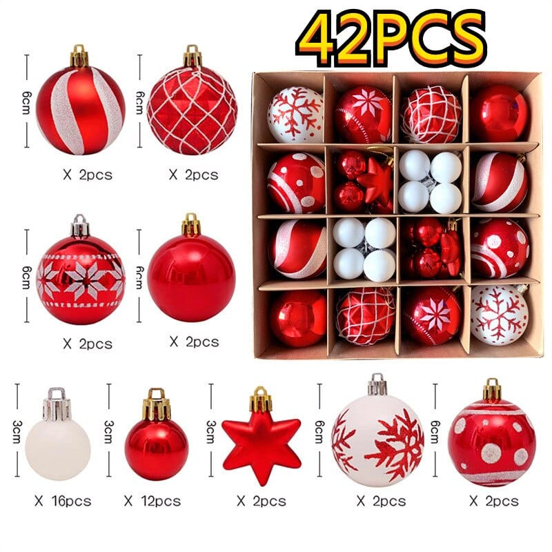 Christmas Tree Ornament Set, Shatterproof Plastic Baubles - product view 7