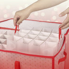 Christmas Ornament Storage Box Large Zippered Plastic Organiser
