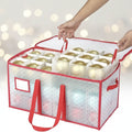 Christmas Ornament Storage Box Large Zippered Plastic Organiser