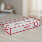 Christmas Ornament Storage Box Large Zippered Plastic Organiser