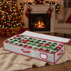Christmas Ornament Storage Box Large Zippered Plastic Organiser