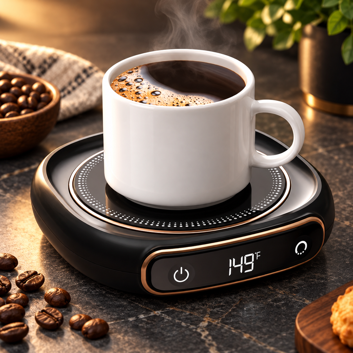Coffee Mug Warmer USB Rechargeable Temperature Control