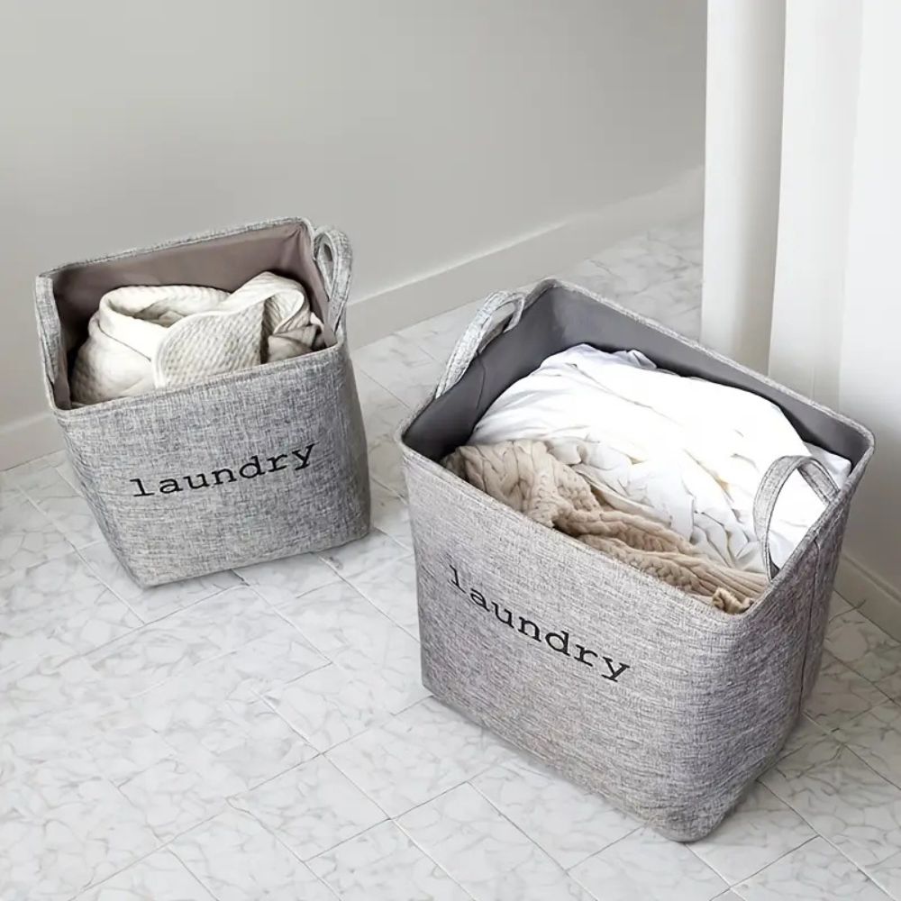 Rectangular Foldable Fabric Laundry Basket – image 2