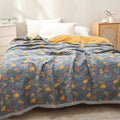 Reversible Leaf Jacquard Throw Blanket, 230 × 250 cm — product view 1