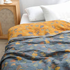 Reversible Leaf Jacquard Throw Blanket, 230 × 250 cm — product view 2