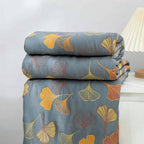 Reversible Leaf Jacquard Throw Blanket, 230 × 250 cm — product view 3