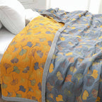Reversible Leaf Jacquard Throw Blanket, 230 × 250 cm — product view 4
