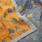 Reversible Leaf Jacquard Throw Blanket, 230 × 250 cm — product view 6