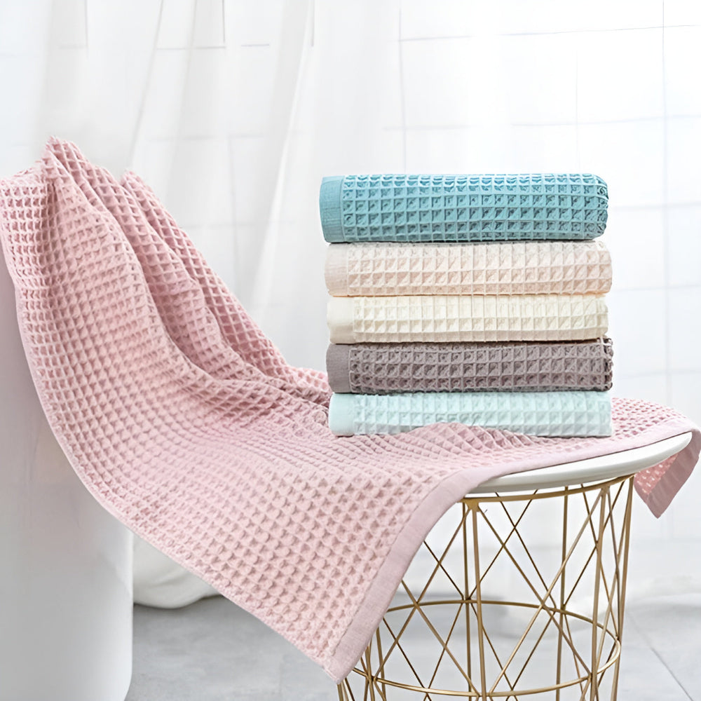 Waffle Weave Cotton Bath Towel – image 2