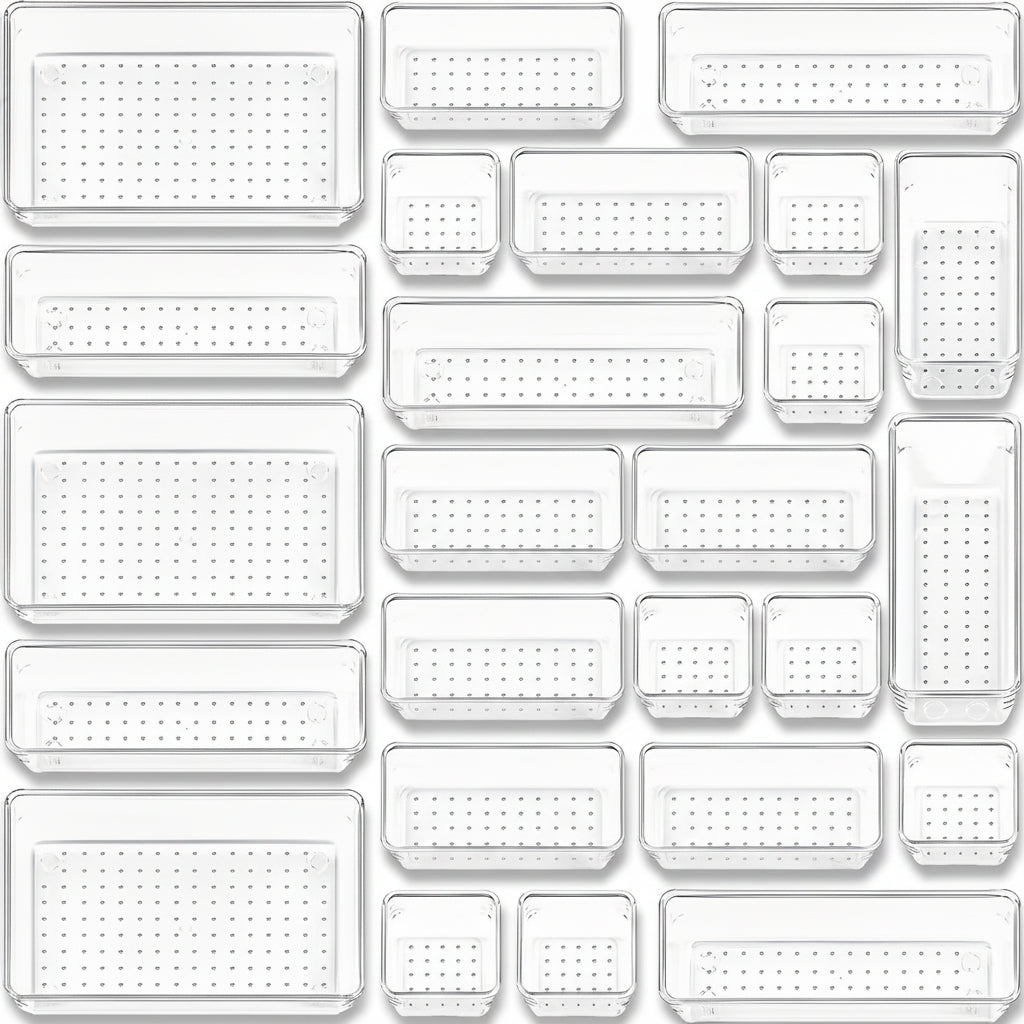Drawer Organiser Plastic Storage Trays Set Kitchen Office Bathroom