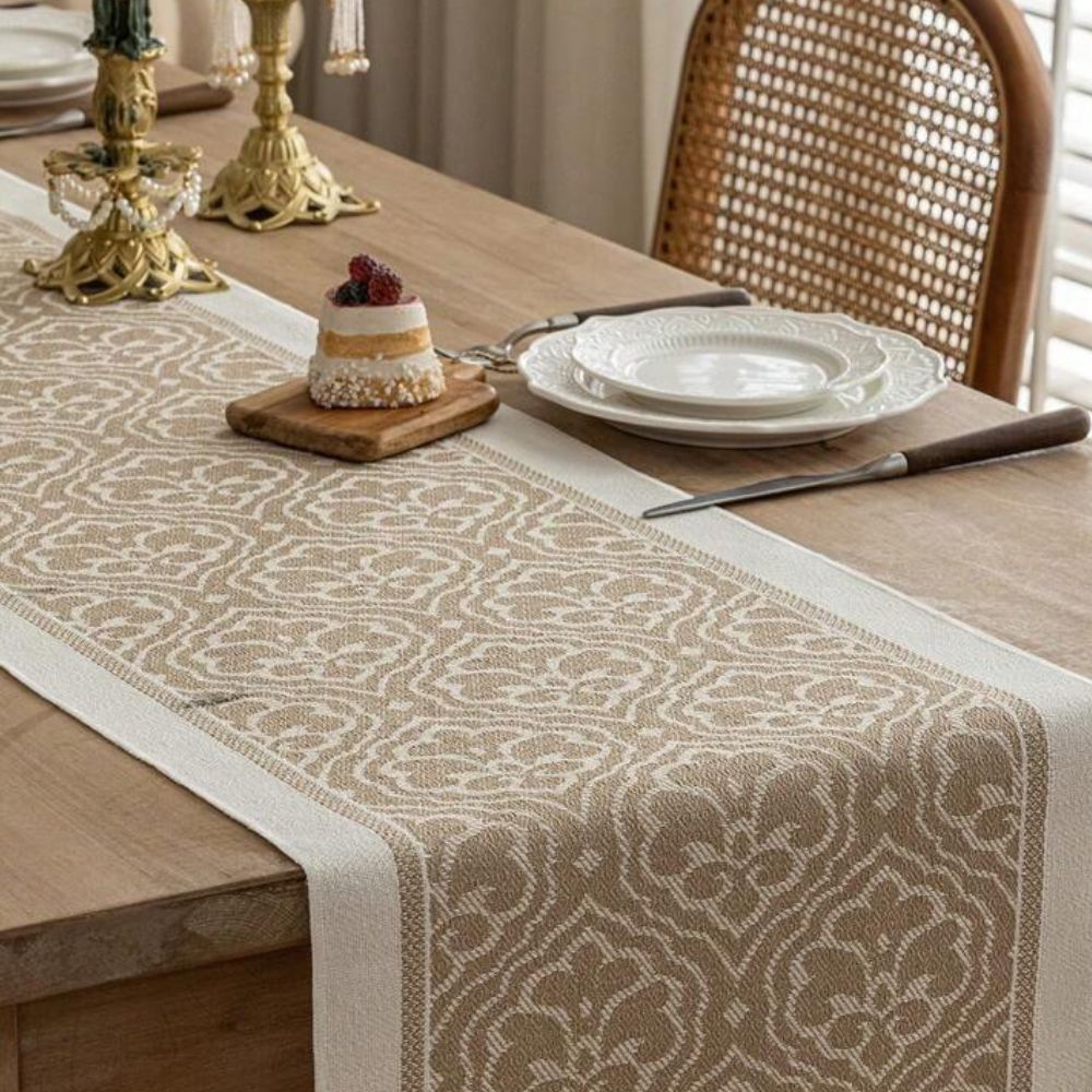 Damask Floral Tassel Table Runner – image 7