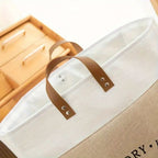 Freestanding Fabric Laundry Basket with Faux Leather Handles – image 7