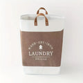 Freestanding Fabric Laundry Basket with Faux Leather Handles – image 8