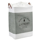 Freestanding Fabric Laundry Basket with Faux Leather Handles – image 10