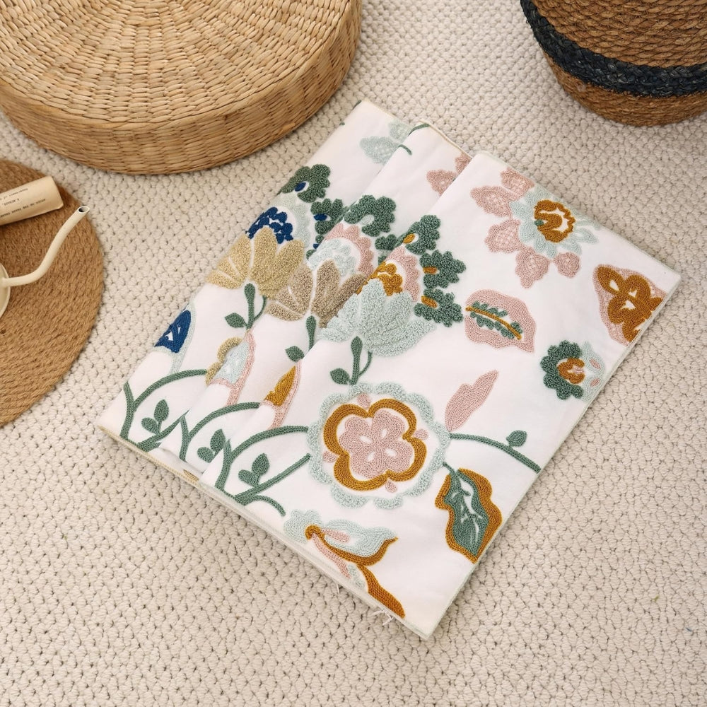 Tufted Floral Embroidered Cushion Cover – image 11
